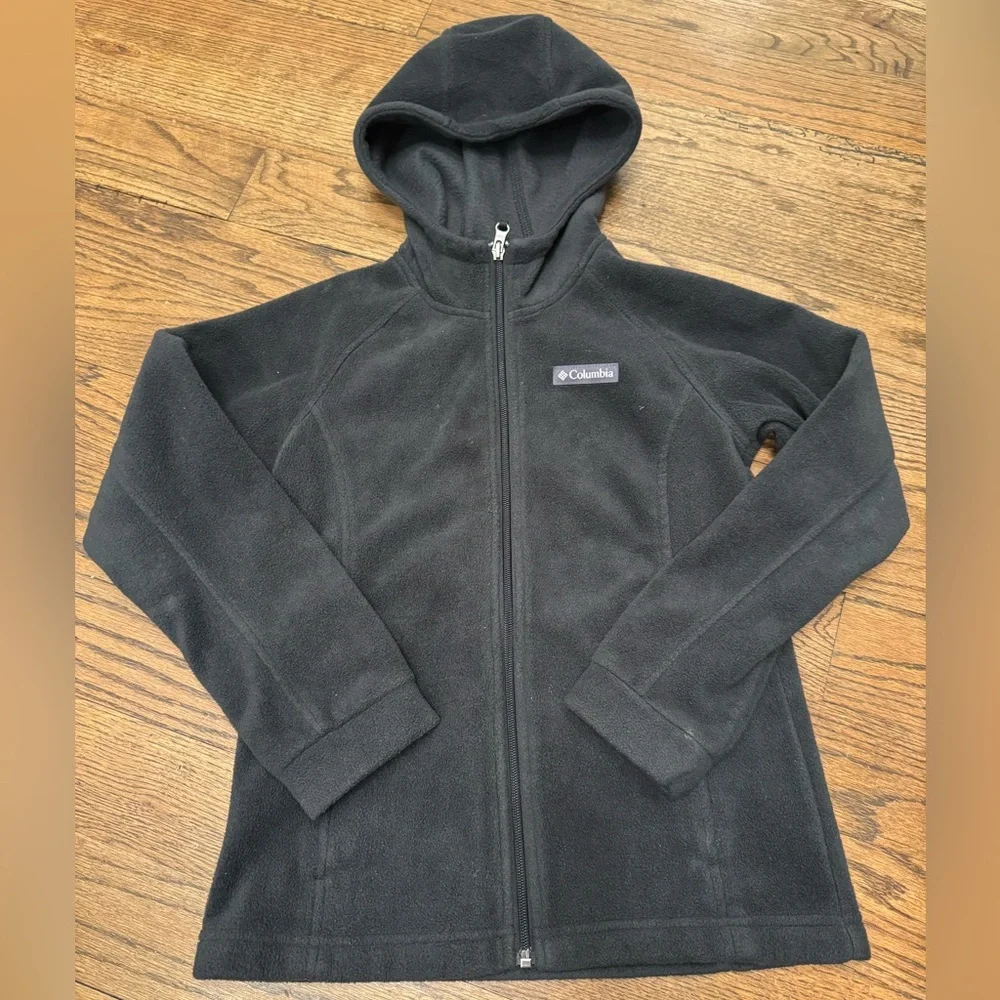 Columbia Youth M Black Fleece Zip-Up Hoodie Jacket